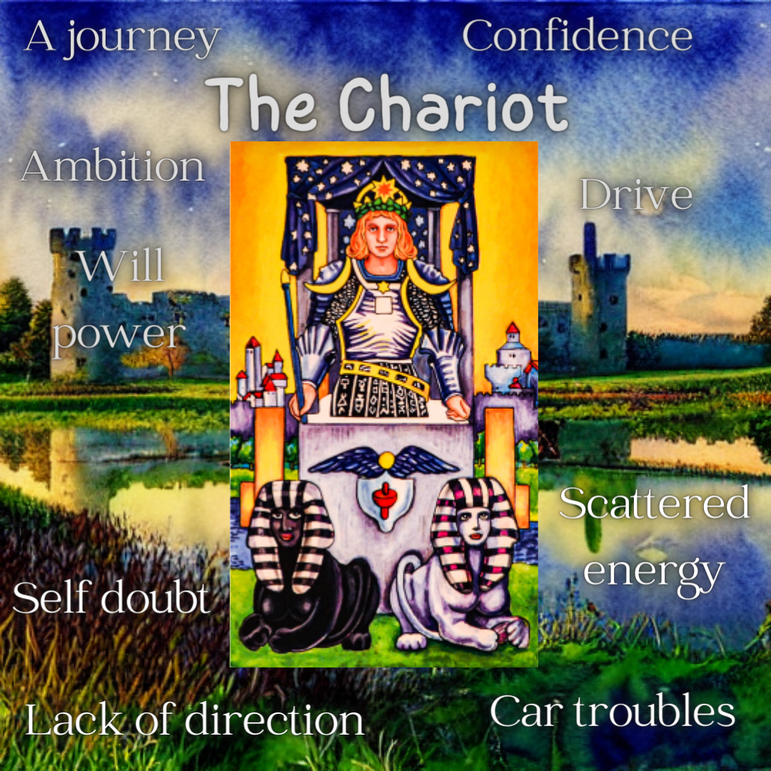 chariot tarot meaning, tarot chariot meaning, chariot meaning, meaning of the chariot tarot card, chariot flashcard, chariot tarot flashcard, tarot cheat sheet