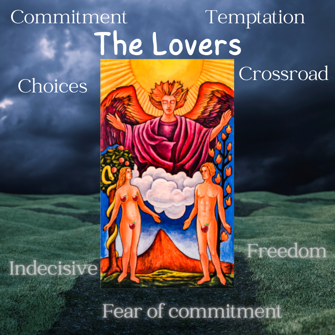 lovers tarot meaning, tarot lovers meaning, lovers meaning, meaning of the lovers tarot card, lovers flashcard, lovers tarot flashcard, tarot cheat sheet